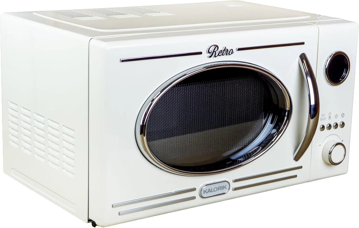 Kalorik MW2600DGC, Mikrovlnné trouby s grilem, Caloric, Retro Mikrovlnná trouba, 20L, 1150W, Grill Function, bílá, 800 w