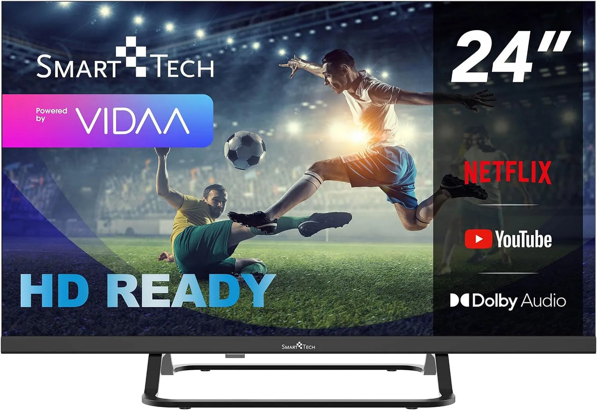 Smart Tech 24HV02V, Televizory, TV 24 palců Smart TV VIDAA s HD- ready rozlišením, Černá, 02V, 60 cm