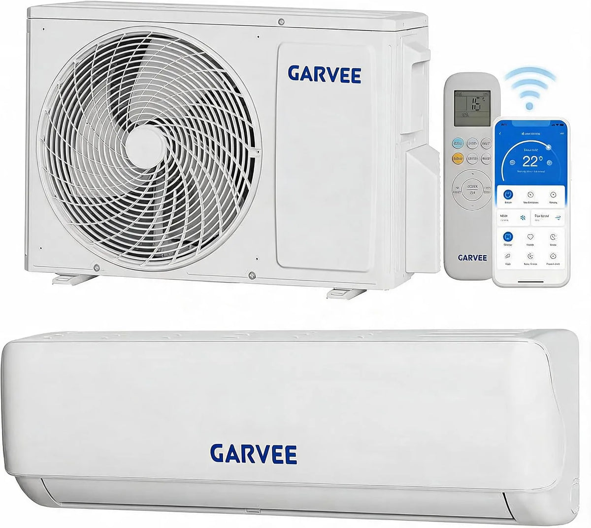 GarveeMore, Splitové klimatizace, Rozdělený klimatizátor 3, 5 kW, 12 000 BTU, měniče, chlazení a topení, Bílá, 3, 000 BTU, 12