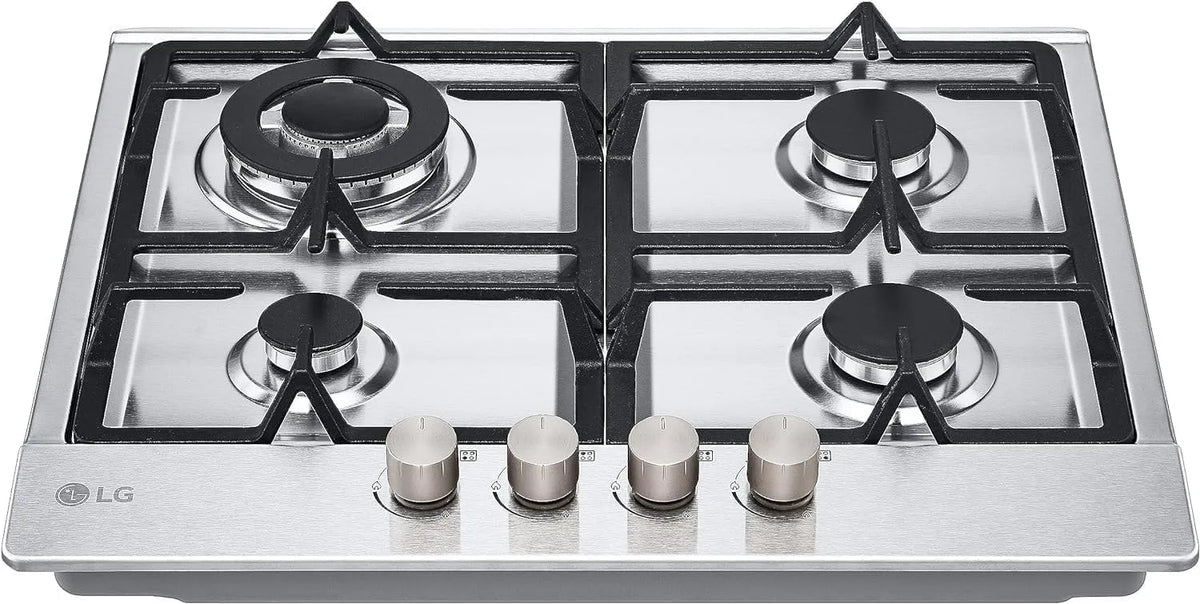LG CBGZ2414S, Varné desky, Plynová varná deska se 4 hořáky, 60 cm, výkon 8, 5 kW, methan a LPG, bezpečnostní, Stříbrná, 8, 4 kW