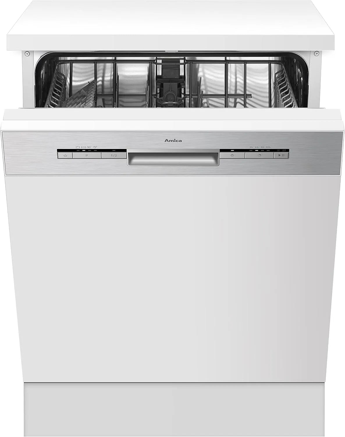 Amica, Myčky nádobí, 60 cm, EGSP 14797-1 E built- in myčka nádobí / částečně integrovaná s ovládacím panelem, Stříbrná, 5 × 59, 8 × 57 cm