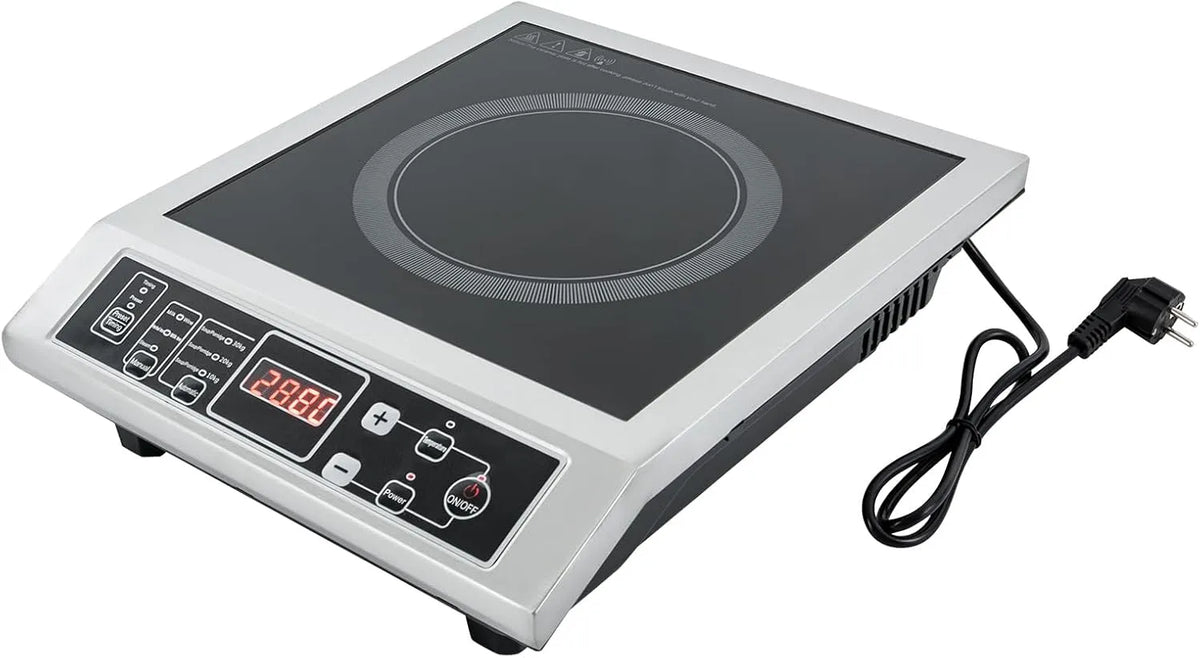 Qurib, Varné desky, Indukční vařící pálka Izolační funkce nerezové oceli bydlení 8 teplota 3500W, Stříbrná, 3500W, 54 × 13, 78 × 4, 240 V
