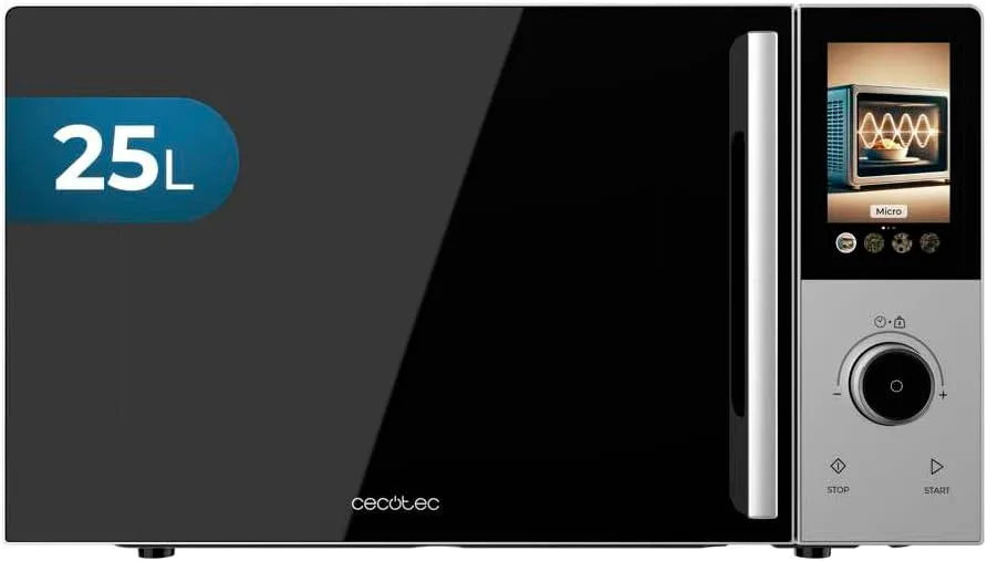 Cecotec, Multifunkční mikrovlnné trouby, Combi Mikrovlnná konvekce 2500 Touch, 25L kapacita, Černá / stříbrná, 25L, 900 W, 1 g, 1200 W