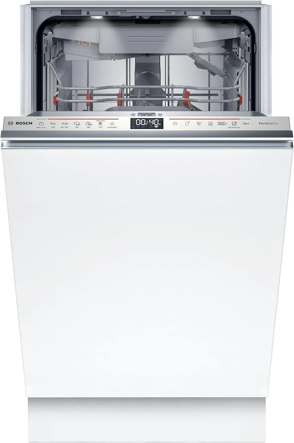 Bosch SPV6ZMX17E, Myčky nádobí, 60 cm, Series 6, myčka 45 cm plně integrovaná, DuoPower - intenzivní čištění, PerfectDry, Stříbrná, 45 cm, 5 x 44