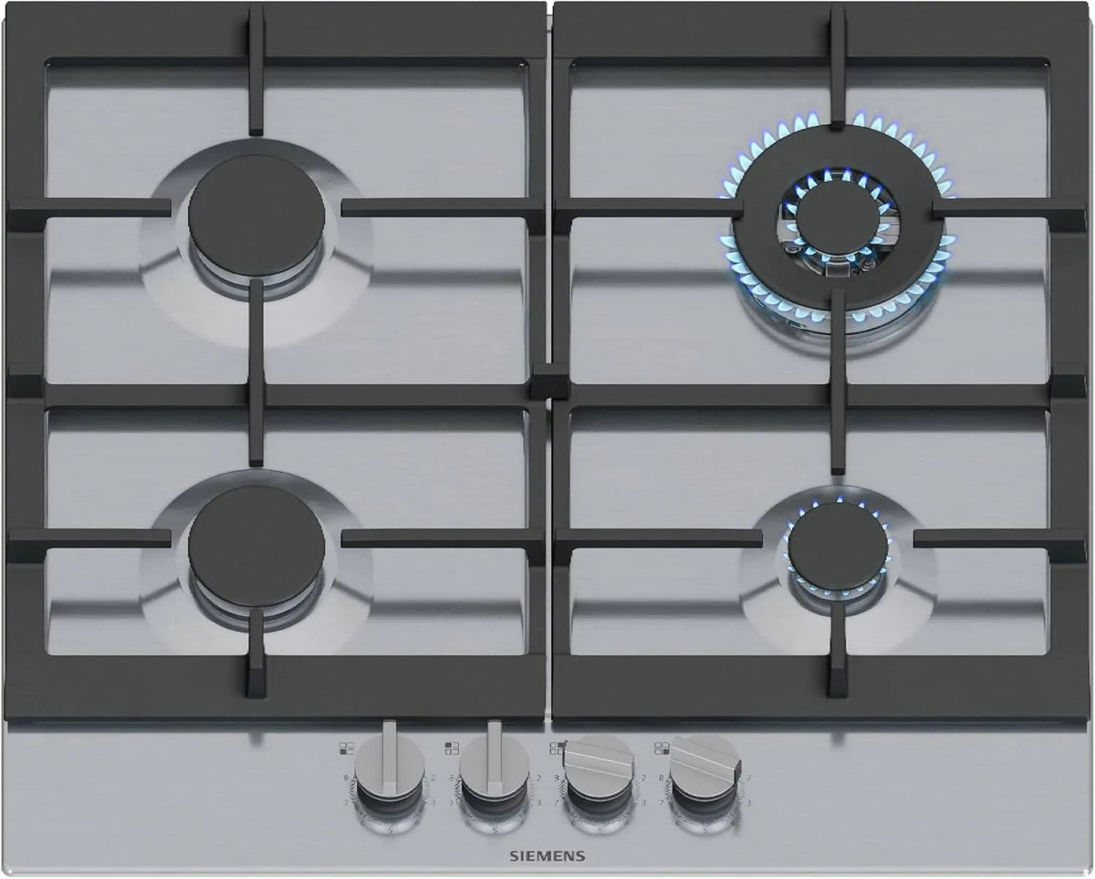Siemens iQ500 EC6A5HI90, Varné desky, Plynový vršek 60 cm nerezová ocel stepFlame Technology, Stříbrná, 60 cm, 3.5 kW, 5 x 582 x 520 mm
