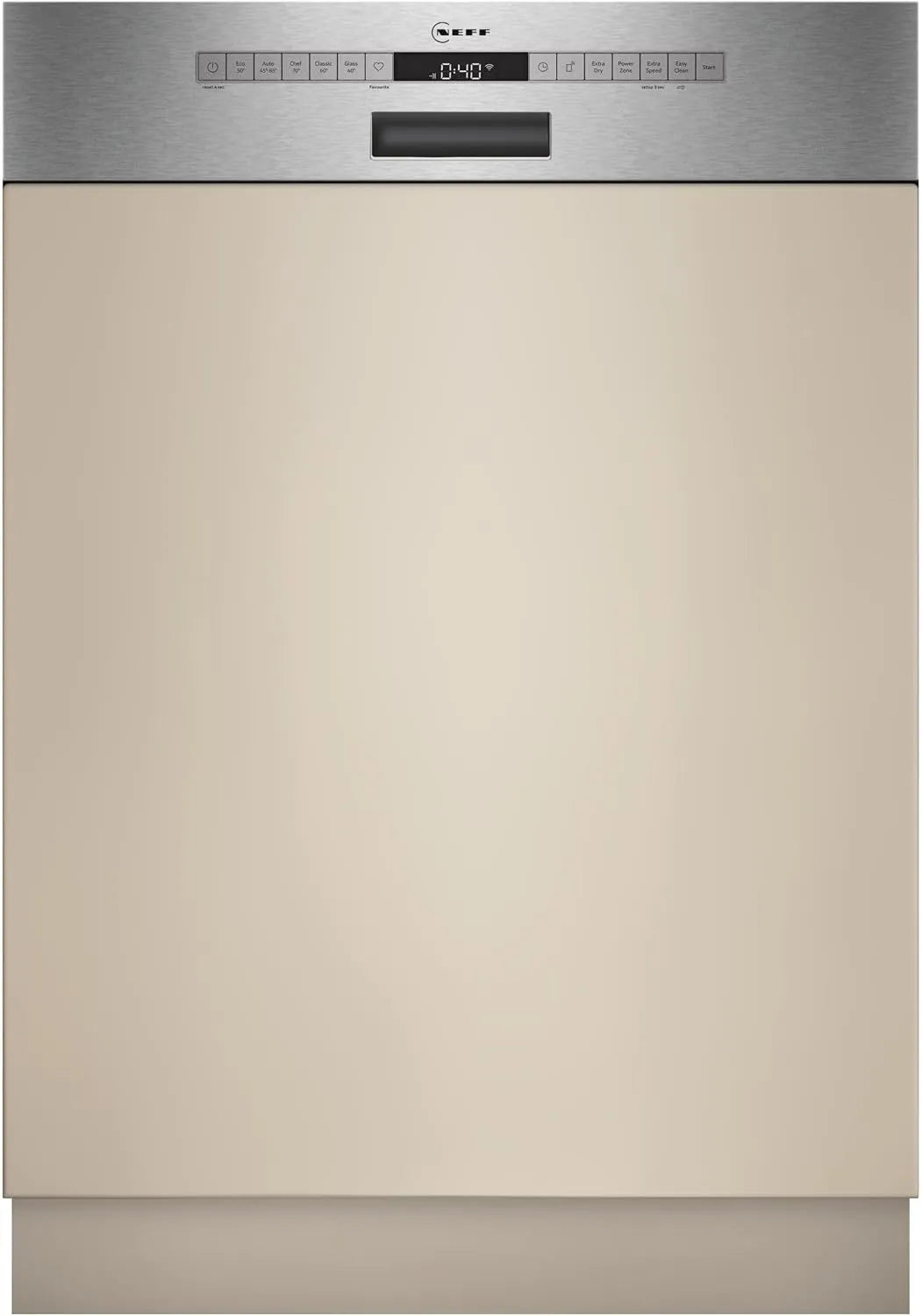 Neff S245ECS15E, Myčky nádobí, 60 cm, NFF, N 50, Myčka na myčku nádobí Smartter XXL částečně integrovaná 60 cm, Stříbrná, 54 kW, 9 l