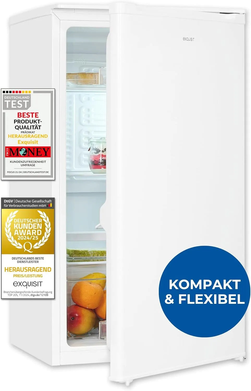 Exquisit KS116-V-042E, Kombinované chladničky s mrazákem, Excelentní Full- pokoj Lednice Weiss - 88 L Lednice 48 cm, Bílá, 88 L, 48 cm, 85 kW