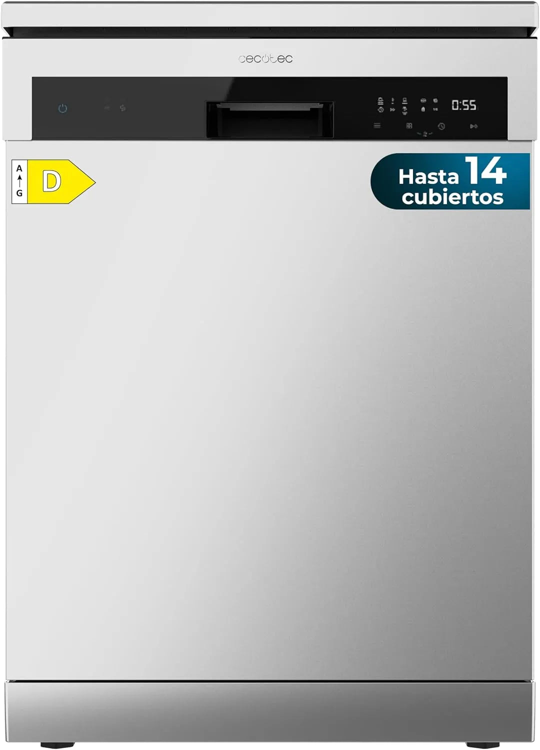 Cecotec, Myčky nádobí, 60 cm, 60 cm Bolero Aguazero 6200 Inox D. Třída D, 14 nastavení, 6 programů s Dual Zone, Stříbrná