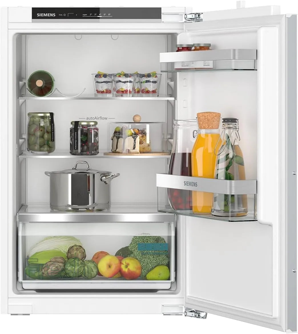 Siemens KI21RVFE0 iQ300, Kombinované chladničky s mrazákem, built- in lednice, integrovatelná lednička bez mrazáku 88x56 cm, 136L chladicí, Bílá