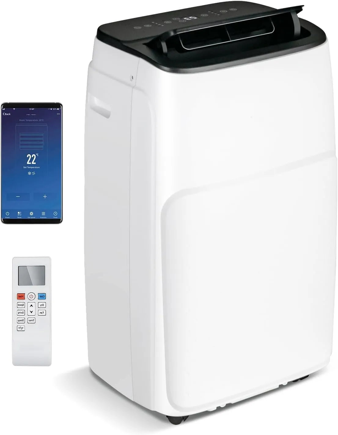 RELAX4LIFE, Mobilní klimatizace, Mobilní klimatizační zařízení 14000BTU, klimatizační jednotka s hadičkou, Bílá, 4L, 14000BTU, 11000 BTU, 4 v