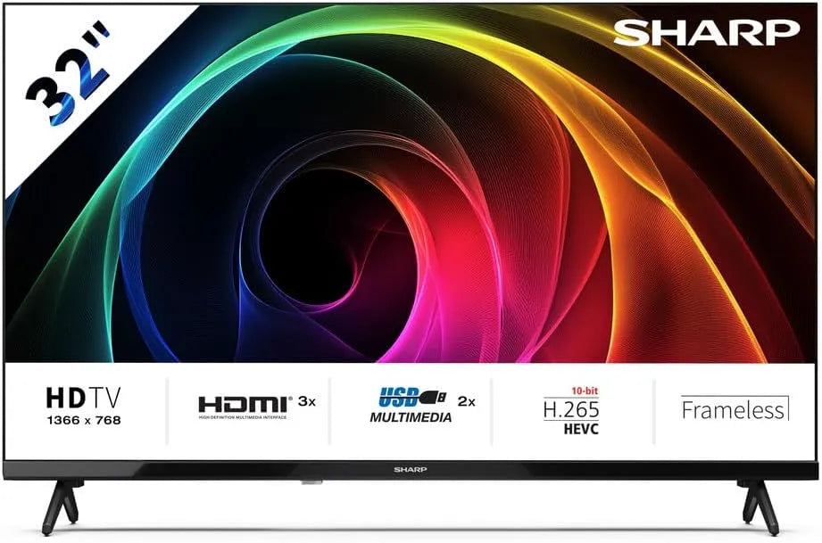 SHARP DVB-T/T2 32HA1205E, Televizory, 32 palců HD Připravit LED TV s Dolby Digital 3 HDMI 2 USB DVB-T / T2 (HA Series), Černá