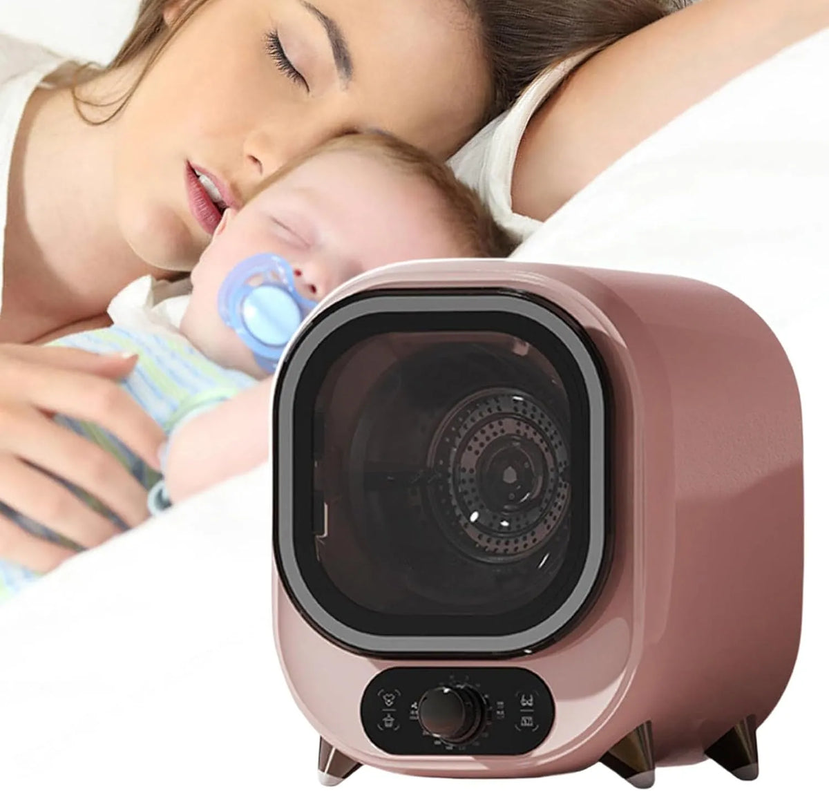 HCAUYNN, Stroje a přístroje pro praní prádla, WäScheschleuder, Mini-WäSsche Trocken, 0, 8 kg nosnost zásuvky, otočný knoflík pro, Růže, 8 kg