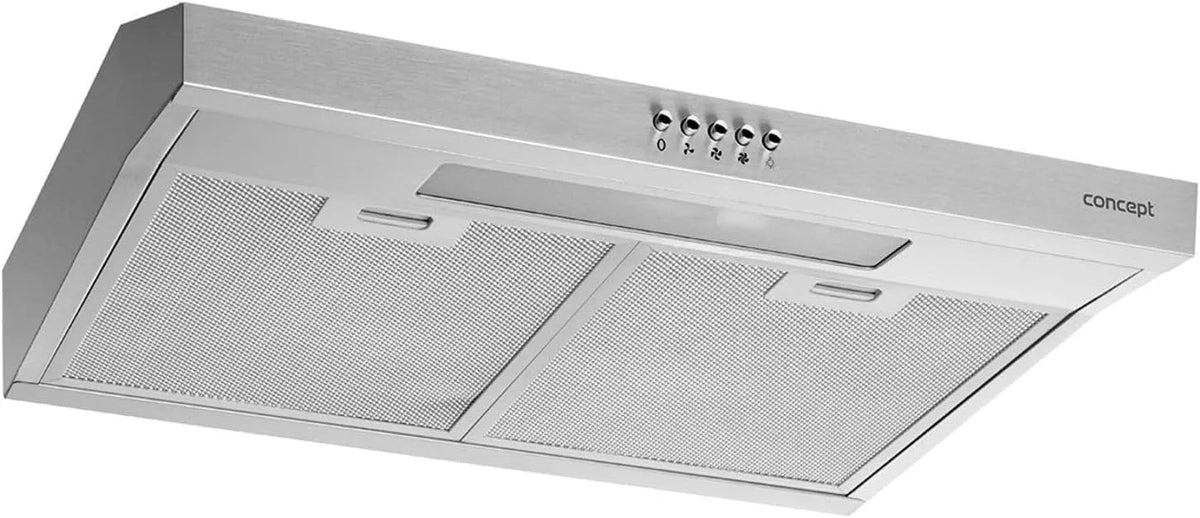 Concept OPP1260, Podstavné digestoře, Koncept řady kapuce 60cm s LED osvětlením a 3 úrovněmi výkonu podkapoty 135 m3, Stříbrná, 60cm, 67W, 82mm