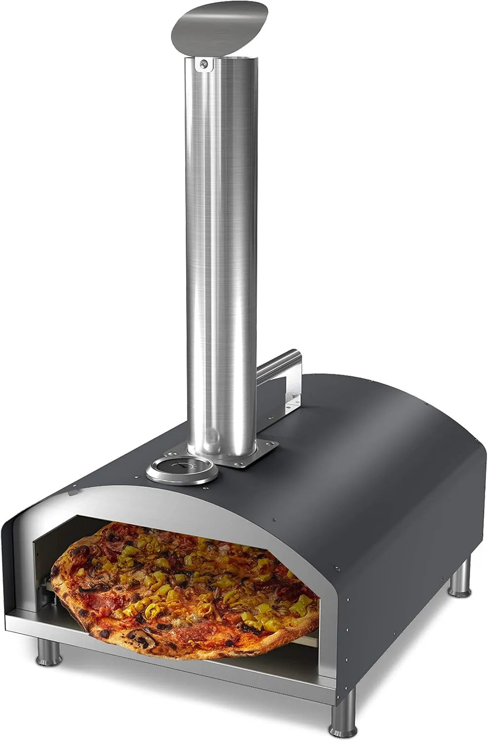 ACTIVA, Pece na pizzu, Pizzaofen Pellet Pizza Pepř Peelletofen Grill trouba na pečení pizzy, dřevěné, Hnědá, 50 x 35 x 79 cm, 5 x 27, 5 cm