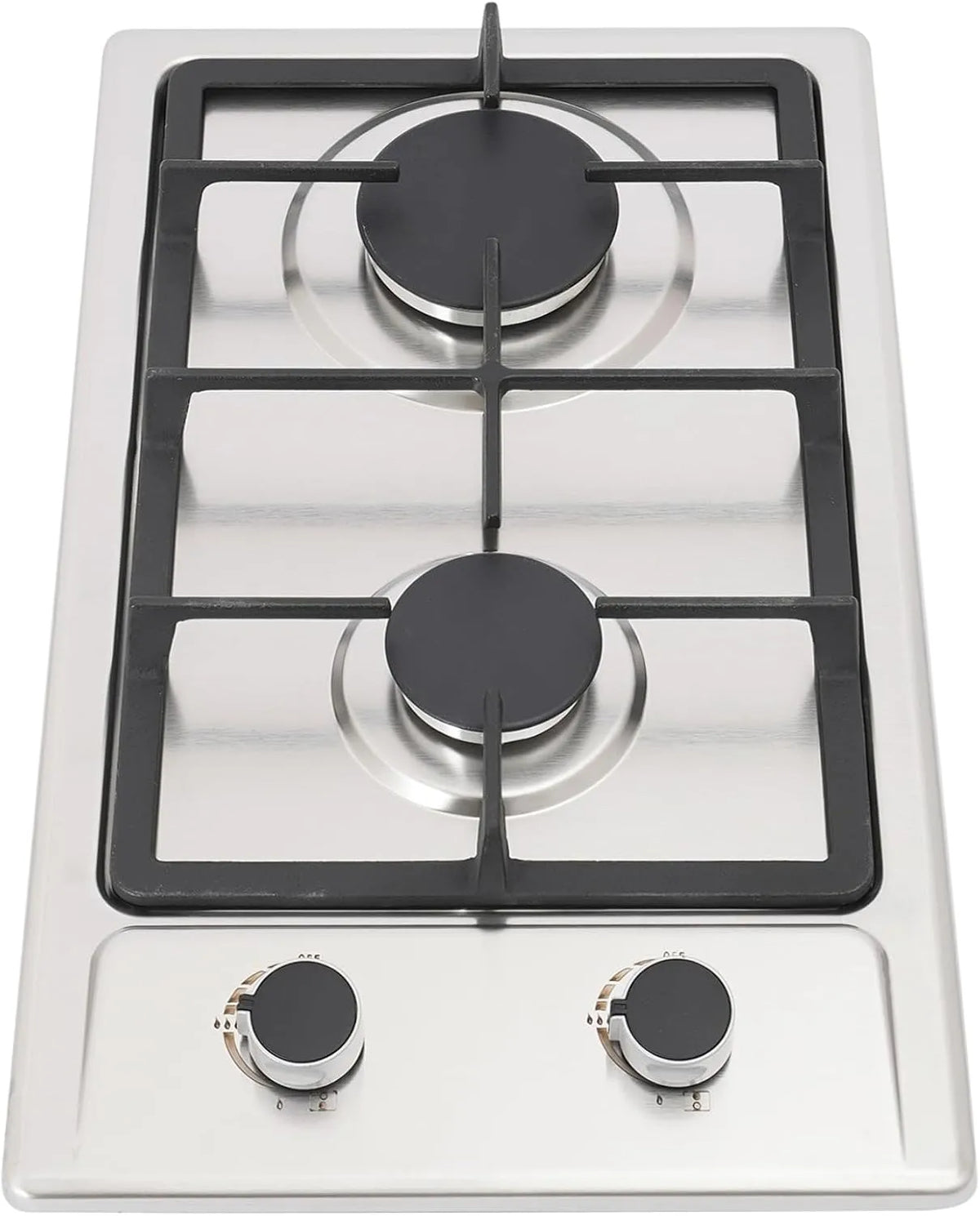 KLOOLIVE 2-flammig, Stáda v kempech, 3KW+1 Plynová sporáka 2 plameny, 3KW + 1, 75KW nerezové plynové sporák, pulzní, Stříbrná, 3KW, 1, 75KW