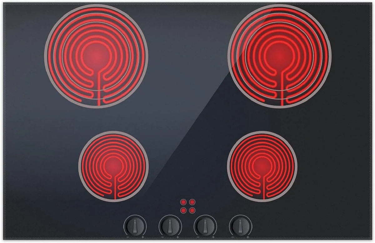 Wallario, Regály na praní, Slip- rezistentní koberec s motivem - Floormat Active ceran cooktop optika se 4, Černá, 90 x 140 cm, 1500 g