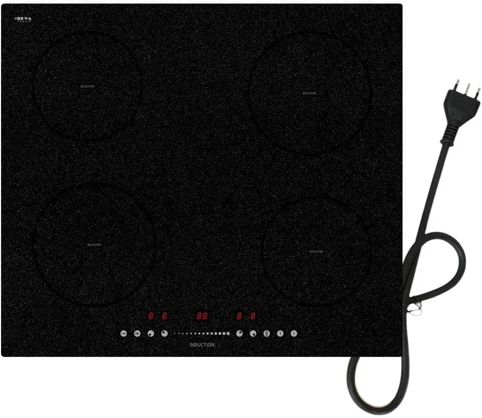 STARCHARTS, Varné desky, Indukční varná deska 4 zóny vaření Built- v 3600W s zástrčkou, Černá, 3600W