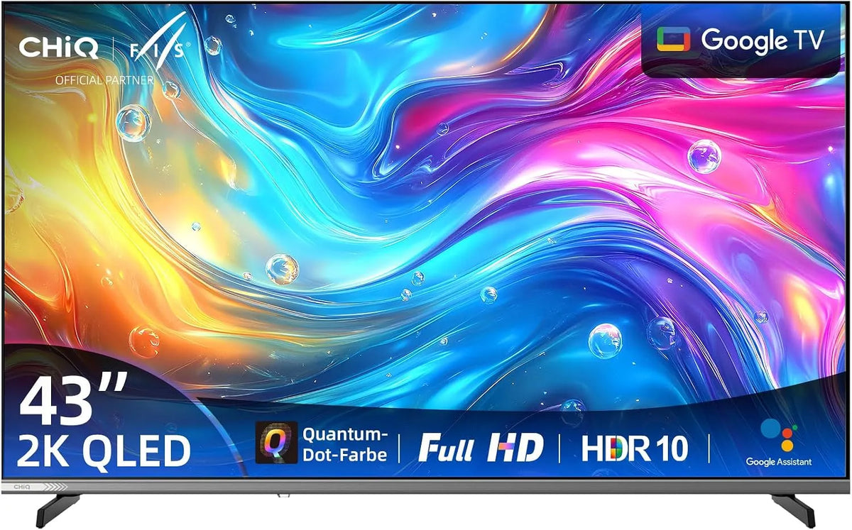CHiQ HDR10, Televizory, 43 palcová TV (108cm), FHD Smart TV, QLED s, Prime Video, Černá, 108cm, QLED, 1920 × 1080, Full HD