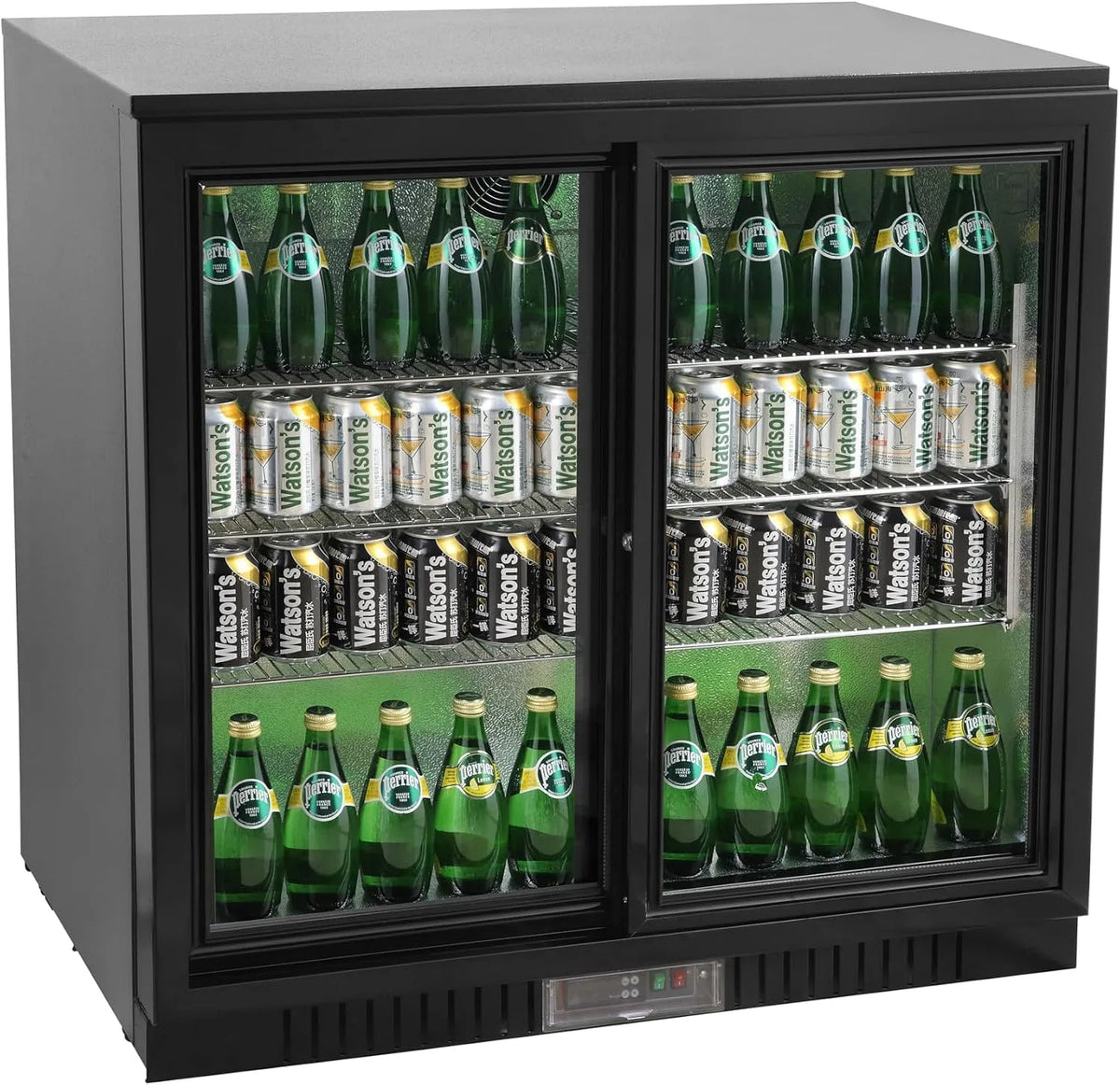 METRO Professional GBC3102, Minichladničky, Bar Lednice, Hliník / sklo, 198 L, Klimatizace, s blokem, 2- dveře, černá