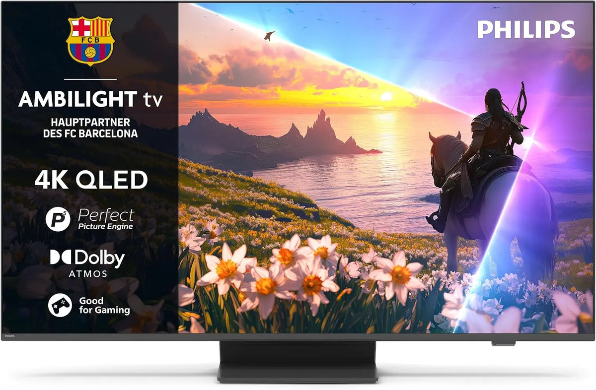 PHILIPS 55PUS8600, Televizory, Ambilight 4K QLED Smart TV - 55 palcový displej s P5 perfektní obrázkový motor, Černá, 4K, QLED