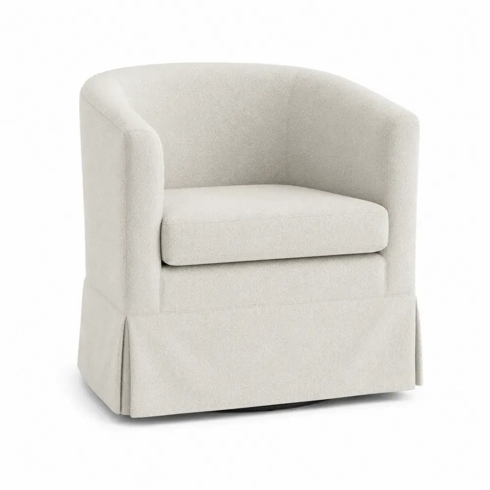 silla butaca de salón tapizada beige tejido bouclé estructura madera asiento acolchado diseño moderno