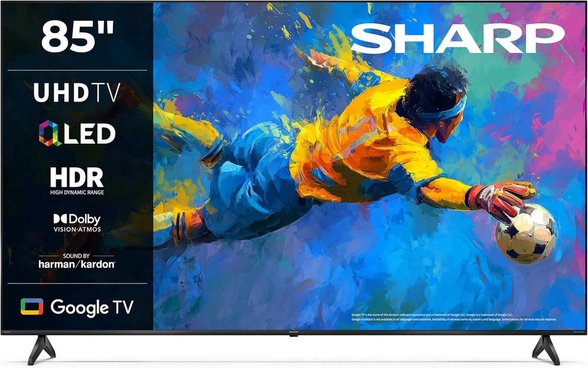 SHARP 85HP5765E, Televizory, QLED TV 85 palců Google Smart TV 4K Dolby Vision HDR, Černá, QLED, 4K, 215 cm