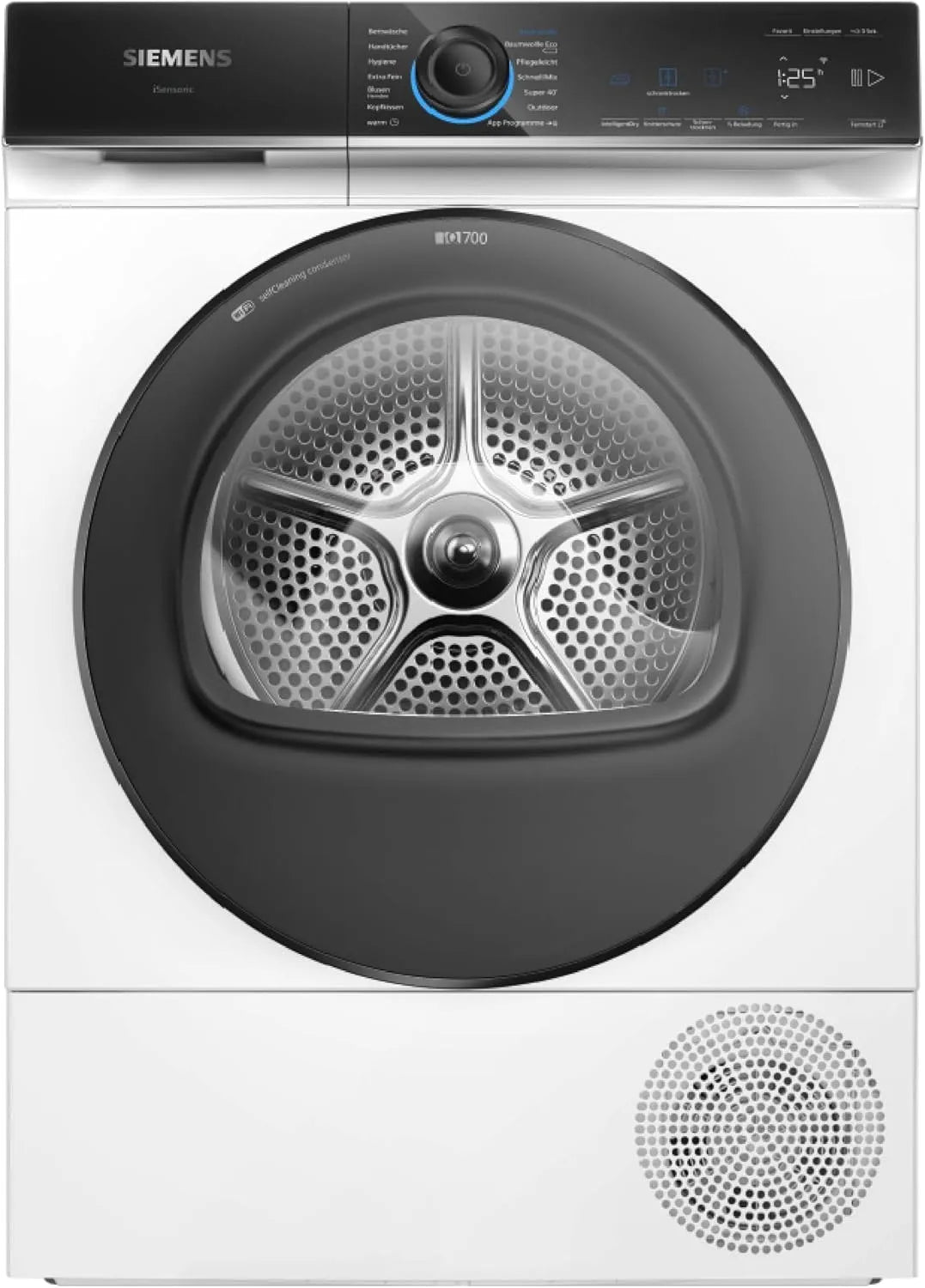 Siemens iQ700 WQ35B2B30, Sušičky s tepelným čerpadlem, Vysoušeč tepelných čerpadlů Smarter 8 kg smartFinal, Černá, 700 V, 8 kg, 1 kg