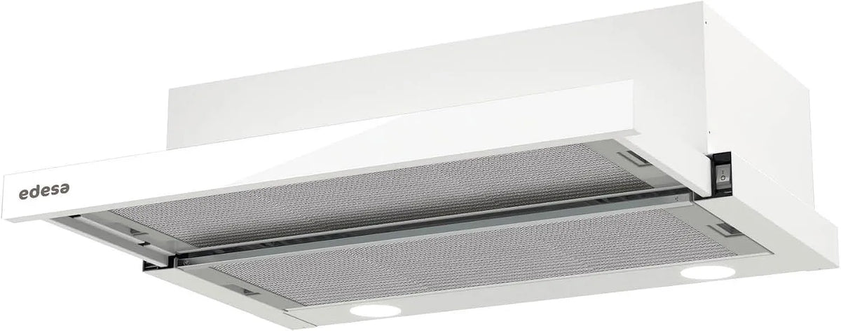 Edesa ECT-6411, Nástěnné digestoře, WH 390 m3 / h, integrovaný, bílá C - rozsah kapoty (390 m3 / h, výfukový ventil, Bílá, 6411 W, 57 dB