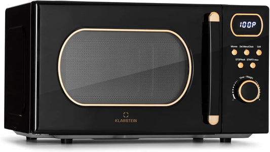 Klarstein, Mikrovlnné trouby s grilem, Clearstone mikrovlnná trouba s grilem, 800 watt mikrovlnná trouba malý, černý, Černá, 800 w, 20 l
