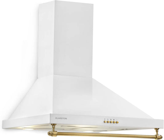 Klarstein, Nástěnné digestoře, Clearstone Montblanc nástěnná kapota, výfuk / oběh kapota, 3 kroky, komínová, Bílá, 60 cm, 165 W, 2 x 1, 5 W