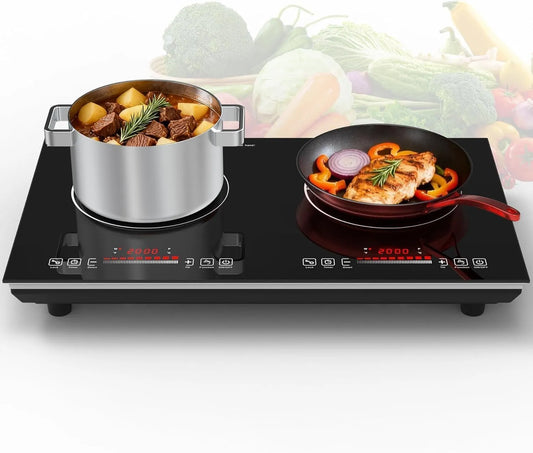 VBGK, Varné desky, indukční horká deska 2 desky, 3600 W elektrický sporák 2 hořáky s ovládáním, Černá, 3600 W, 220 v