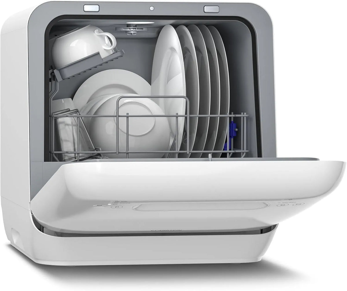 Klarstein, Myčky nádobí, Clearstone Aquatica Stolní myčka nádobí - Kompaktní Mini myčka nádobí, 2 stropy, Bílá, 5L, 58 dB, 860 w, 43 kW