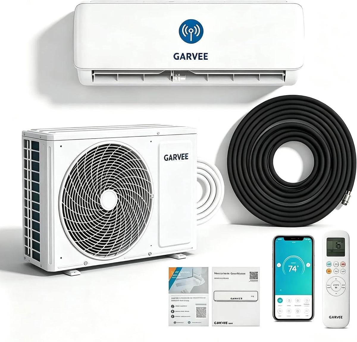 GarveeMore 24kBTU 107m2, Splitové klimatizace, Pevná klimatizace, HKE, 19dB, bílá, 000 BTU, 7, 2 kW, 24000 BTU