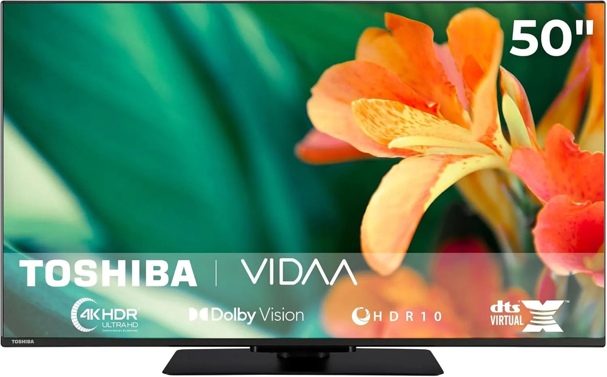 TOSHIBA 50UV3463DA, Televizory, TV 50 palců VIDAA Smart TV s rozlišením 4K UHD, Černá, 4K, 126 cm