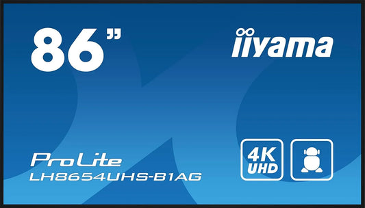 iiyama LH8654UHS-B1AG USB2.0, Součásti a náhradní díly, Prolite 217cm 85, 6 'Digitální signage displej IPS LED Panel 4K UHD VGA DVI HDMI, Černá