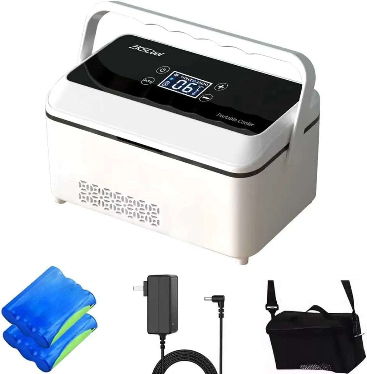 ZKSCool 13600mAh, Uchovávejte a přepravujte, Inzulín Chladicí box Elektrický inzulín, Chladicí box 2-8 ° C Přenosný s LCD, Černá, 5 V