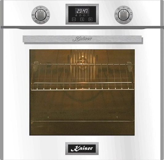 Kaiser, Trouby, 79L built- v pečící troubě 60 cm EH 6326 Bílé sklo, Multi 10 funkcí, elektrická, Bílá, 79L, 60 cm, 2 × 2, 4 × 54