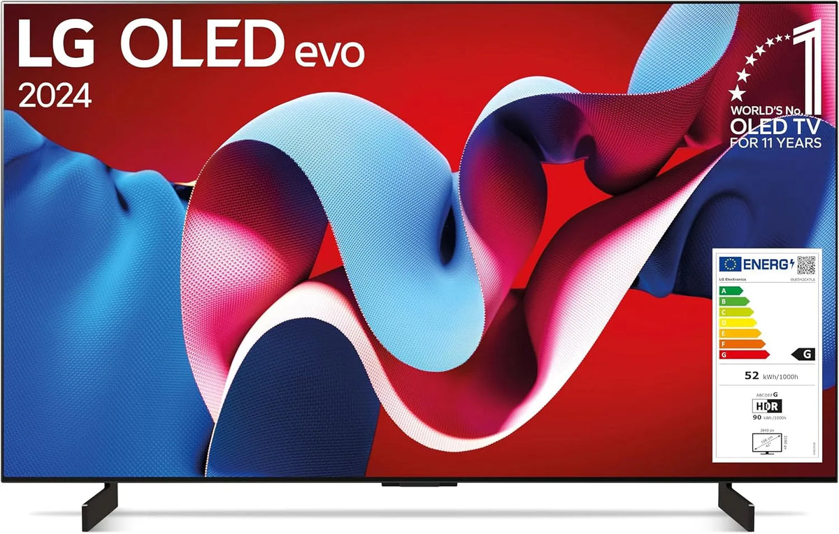 LG OLED42C44LA Gen7, Televizory, TV 42 '(107cm) OLED evo TV (α9 4K AI procesor, Webos 24, Dolby Vision, do 120Hz), Černá, 44L, 42 ', 107cm