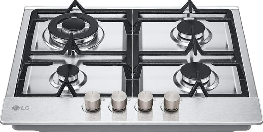 LG CBGZ2414S, Varné desky, Plynová varná deska se 4 hořáky, 60 cm, výkon 8, 5 kW, methan a LPG, bezpečnostní, Stříbrná, 8, 4 kW