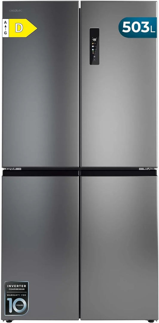 Cecotec, Kombinované chladničky s mrazákem, Side-by-Boční lednička s mrazákem Bolero CoolMarket 4D 503 Inox D. 503 L Max, Stříbrná, 503 L