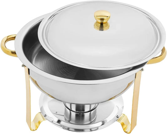 TRDEWR 4pcs 5-l-Chafing-Dish-Buffet-Set, Ohřívače nápojů a jídel, 4.5 l Chaafing Nádobí Buffet Sada vyrobená z nerezové oceli pro Self- Service s
