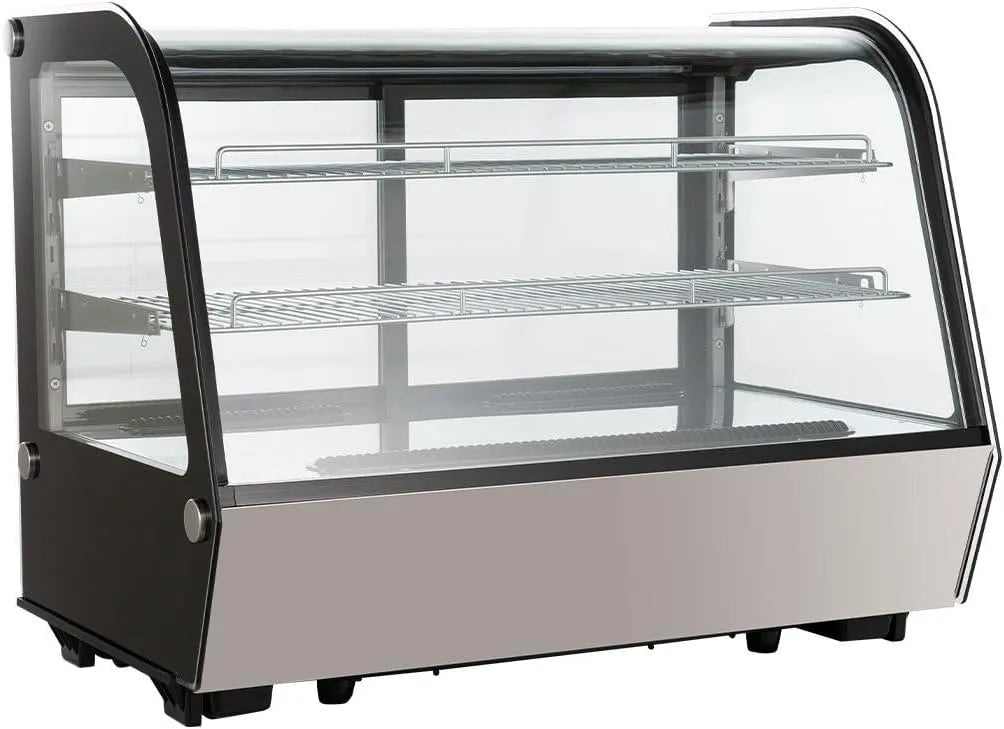 GastroHero KV-160, Chladicí vitríny, Chladicí vitrína 160 L, zakřivené čelní sklo, černá, 160 L, 160 V