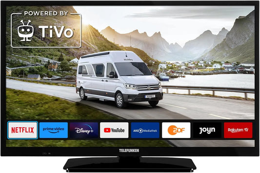 TELEFUNKEN DVB-S2/T2/C T24X820, Televizory, Mobile - HD Smart TV 24 palců / 60 cm, trojitý tuner DVB-S2 / T2 / C (kabel /, Černá, 24X820, 60 cm