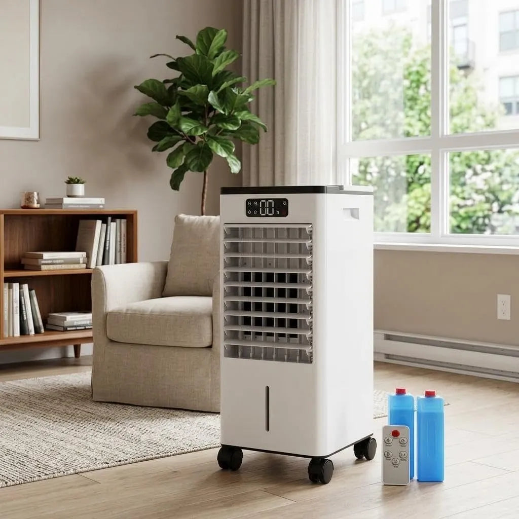 Thaookte 7L-Wassertank 3-in-1, Mobilní klimatizace, vzduchový chladič s 7L vodní nádrží, Bílá, 7L, 1 v, 45 dB, 0, 13 kW
