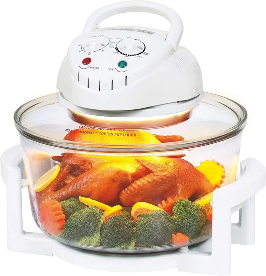 Youyijia, Mini trouby, Halogenofen 17L, Hot Air Buráček & Convection Buráček 1400W s prodlužovacím, Černá / stříbrná, 17L, 1400W, 340mm, 230 V