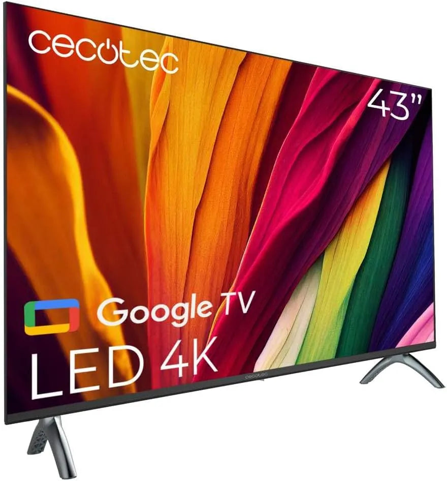 Cecotec ALU40043 HDR10, Televizory, Smart TV - LED TV s 43 palci, rozlišení 4K UHD - A4 série. Google TV, Dolby, Černá, 4K, 16 G