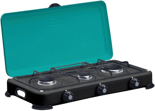 INTEC, Varné desky, Plynové sporáky s 3 hořáky, 4100 W, odnímatelné hořáky a gril z litiny, horká, Zlato, 900 W, 1500 W, 1700 W