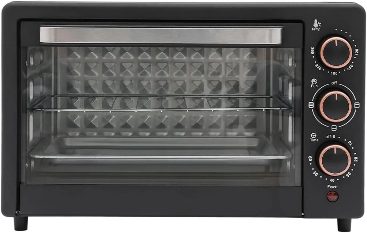 NoneDanGee, Trouby, Pečicí trouba na grilování a grilování 22 l, kempování Pečicí trouba s, Černá, 22 l, 37cm, 1000 W, 4 v