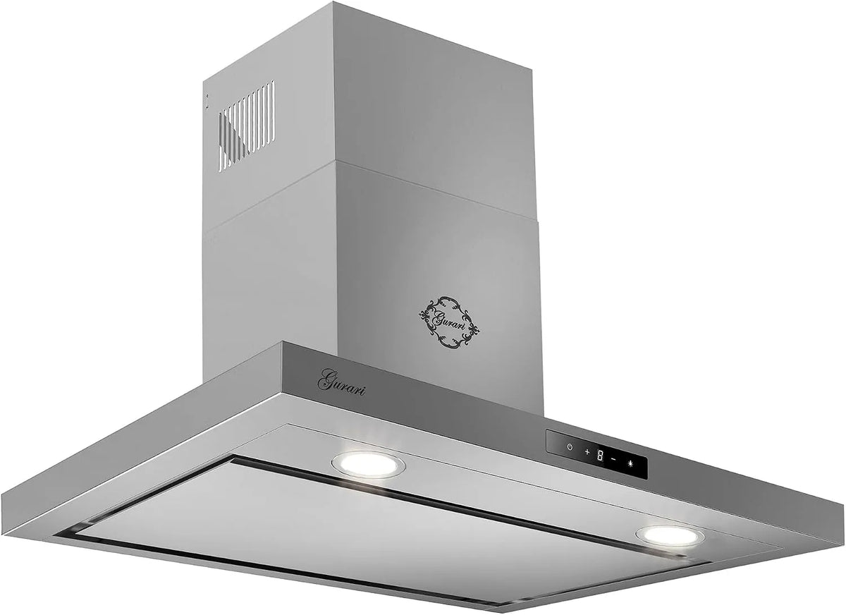 Gurari, Nástěnné digestoře, Kotvy na stěnu CH 5001 + cirkulující vzduch, nerezová ocel sortiment kapoty 90 cm, Stříbrná, 90 cm, 1040 mM, 165 W