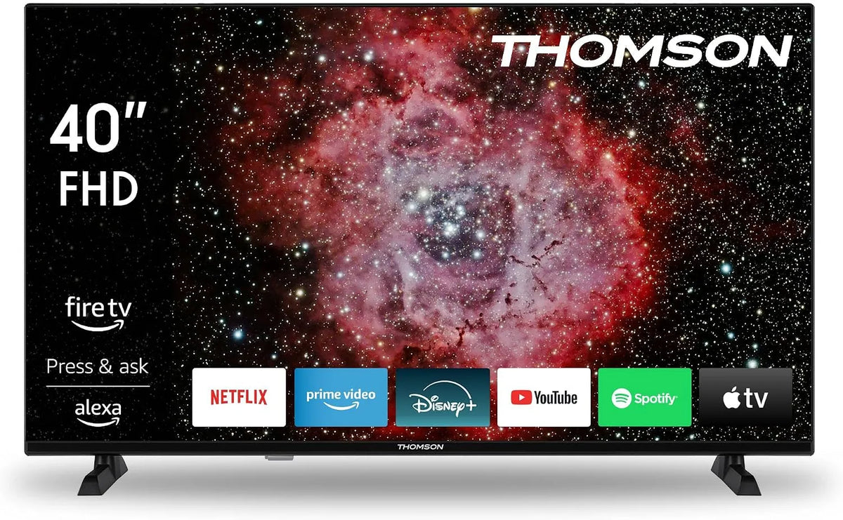 Thomson DVB-T/T2/C/S/S2 HDR10, Chytré televizory, 40 palců (100 cm) FHD Smart Fire TV, Alexa Voice ovládání, Triple Tuner (DVB-T /, Černá, 100 cm